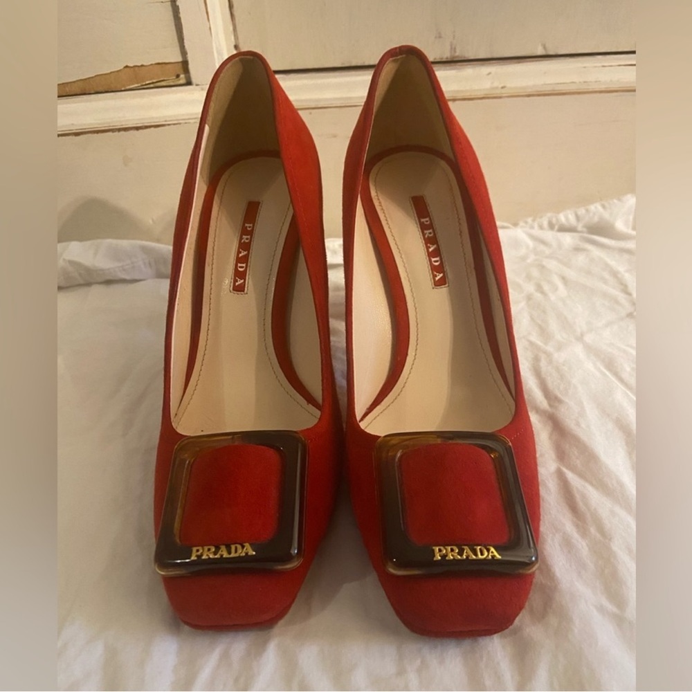 prada red heels size 9 women’s
